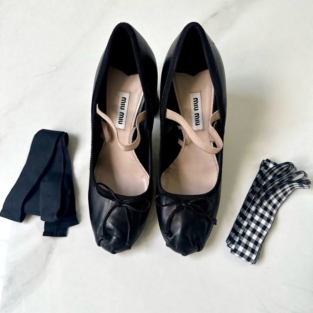 SOLD❣️ Miu Miu Lace Up Ballerina Mary Jane Heels